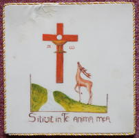 White Silk Painted Chalice Pall